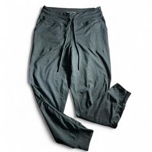 Lole Dark Grey Heathered Jogger Pants Drawstring Waist Pockets Athleisure Size S